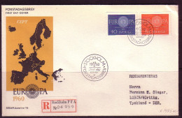 SCHWEDEN MI-NR. 463-464 FDC EUROPA 1960 - WAGENRAD - 1960