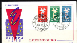 LUXEMBOURG MI-NR. 590-592 FDC CEPT 1958 TAUBE - 1958