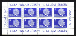 TÜRKEI MI-NR. 2482 POSTFRISCH(MINT) KLEINBOGEN ANKARA '79 KEMAL ATATÜRK - Blocs-feuillets