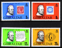 GIBRALTAR MI-NR. 387-390 POSTFRISCH(MINT) ROWLAND HILL - BRIEFMARKE AUF BRIEFMARKE - Stamps On Stamps