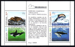 PORTUGAL BLOCK 41 GESTEMPELT(USED) BRASILIANA '83 DELFIN WAL ROBBE - Dolphins