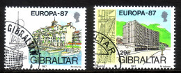 GIBRALTAR MI-NR. 519-520 GESTEMPELT(USED) EUROPA 1987 MODERNE ARCHITEKTUR - Gibraltar
