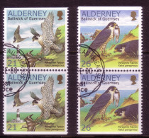 ALDERNEY MI-NR. 145-146 Do/Du GESTEMPELT(USED) NATURSCHUTZ 2000 WANDERFALKEN - Águilas & Aves De Presa