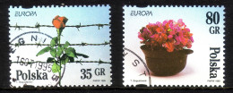 POLEN MI-NR. 3533-3534 GESTEMPELT EUROPA 1995 - FRIEDEN Und FREIHEIT ROSE - 1995