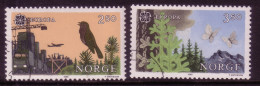 NORWEGEN MI-NR. 946-947 GESTEMPELT EUROPA 1986 UMWELTSCHUTZ VOGEL SCHMETTERLING - Gebruikt