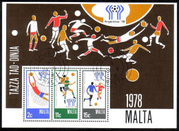 MALTA BLOCK 5 GESTEMPELT(USED) FUSSBALL WM ARGENTINIEN 1978 - Malte
