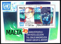 MALTA BLOCK 10 GESTEMPELT(USED) 20 JAHRE UNO MEERESBODENVERTRAG 1987 - Malte