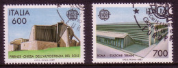 ITALIEN MI-NR. 2010-2011 GESTEMPELT(USED) EUROPA 1987 MODERNE ARCHITEKTUR AUTOBAHNKIRCHE - 1987
