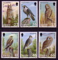 JERSEY MI-NR. 987-992 POSTFRISCH(MINT) RAUBVÖGEL EULEN FALKE SPERBER - Eulenvögel