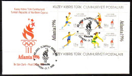 TÜRKISCH ZYPERN BLOCK 16 FDC OLYMPISCHE SOMMERSPIELE ATLANTA 1996 - Brieven En Documenten