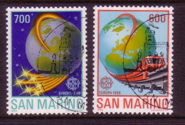 SAN MARINO MI-NR. 1380-1381 GESTEMPELT(USED) EUROPA 1988 EUROPA CEPT TRANSPORTMITTEL - 1988