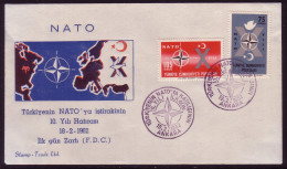 TÜRKEI MI-NR. 1830-1831 FDC 10 JAHRE TÜRKEI IN DER NATO 1962 - NATO