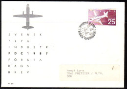 SCHWEDEN MI-NR. 1427 FDC FREIMARKE FUGZEUGINDUSTRIE - FDC