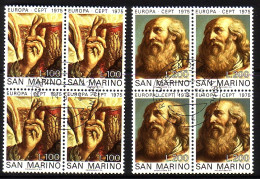 SAN MARINO MI-NR. 1088-1089 GESTEMPELT(USED) 4er BLOCK EUROPA 1975 GEMÄLDE GUERCINO - 1975