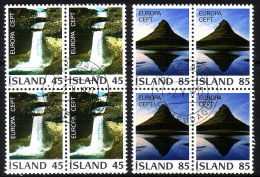 ISLAND MI-NR. 522-523 GESTEMPELT(USED) 4er BLOCK EUROPA 1977 LANDSCHAFTEN - 1977