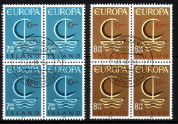 ISLAND MI-NR. 404-405 GESTEMPELT(USED) 4er BLOCK EUROPA 1966 SEGEL - 1966