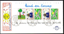 NIEDERLANDE BLOCK 30 FDC KIND UND BERUF 1987 - Bloques