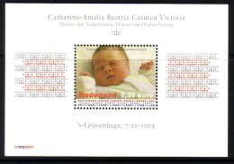 NIEDERLANDE BLOCK 80 POSTFRISCH(MINT) GEBURT VON PRINZESSIN CATHARINA-AMALIA 2003 - Blocks & Sheetlets