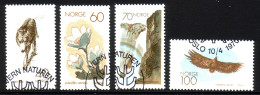 NORWEGEN MI-NR. 602-605 O MITLÄUFER 1970 - NATURSCHUTZJAHR - WOLF, SEEADLER - Animalez De Caza