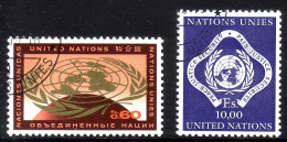UNO GENF MI-NR. 9-10 O FREIMARKE UNO-EMBLEM - Used Stamps