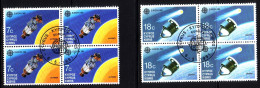 ZYPERN MI-NR. 771-772 GESTEMPELT(USED) 4er BLOCK EUROPA 1991 EUROPÄISCHE WELTRAUMFAHRT - 1991