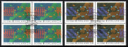FINNLAND MI-NR. 1144-1145 O 4er BLOCK EUROPA 1991 - EUROPÄISCHE WELTRAUMFAHRT SATELLIT - 1991