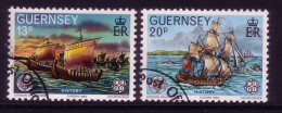 GUERNSEY MI-NR. 246-247 GESTEMPELT(USED) EUROPA 1982 HISTORISCHE EREIGNISSE SCHIFFE - 1982