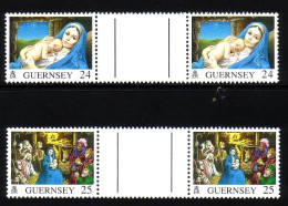 GUERNSEY MI-NR. 725-726 POSTFRISCH(MINT) ZWISCHENSTEGPAARSATZ WEIHNACHTEN 1996 - Guernsey