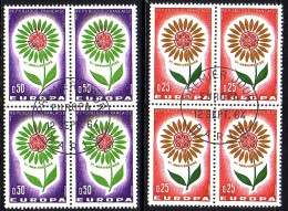 FRANKREICH MI-NR. 1490-1491 GESTEMPELT(USED) 4er BLOCK EUROPA 1964 STILISIERTE BLUME - 1964