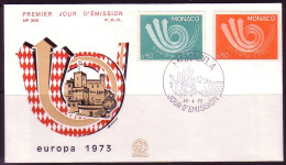 MONACO MI-NR 1073-1074 FDC CEPT 1973 POSTHORN - 1973