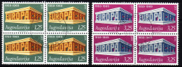 JUGOSLAWIEN MI-NR. 1361-1362 GESTEMPELT(USED) 4er BLOCK EUROPA 1969 EUROPA CEPT - 1969