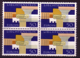 LIECHTENSTEIN MI-NR. 431 POSTFRISCH(MINT) 4er BLOCK EUROPA 1963 ARCHITEKTURELEMENTE - 1963