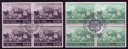 IRLAND MI-NR. 315-316 GESTEMPELT(USED) 4er BLOCK EUROPA 1975 JAGDGEMÄLDE MIT PFERDEN - 1975