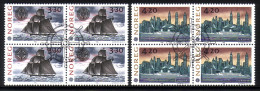 NORWEGEN MI-NR. 1096-1097 GESTEMPELT(USED) 4er BLOCK EUROPA 1992 ENTDECKUNG AMERIKAS - COLUMBUS SCHIFFE - 1992