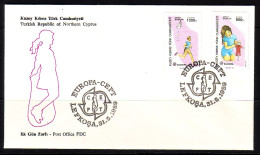 TÜRKISCH ZYPERN MI-NR. 249-250 A FDC EUROPA 1989 - KINDERSPIELE - 1989