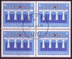 ÖSTERREICH MI-NR. 1772 O 4er BLOCK EUROPA 1984 - BRÜCKE - 1984