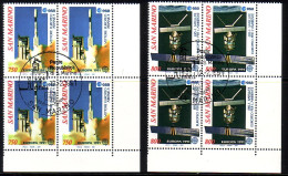 SAN MARINO MI-NR. 1465-1466 GESTEMPELT(USED) 4er BLOCK EUROPA 1991 EUROPÄISCHE WELTRAUMFAHRT - 1991