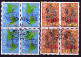 SCHWEIZ MI-NR. 1468-1469 GESTEMPELT(USED) 4er BLOCK EUROPA 1992 ENTDECKUNG AMERIKAS COLUMBUS - 1992