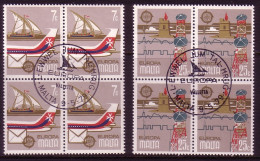 MALTA MI-NR. 594-595 O EUROPA 1979 4er BLOCK POST- Und FERNMELDEWESEN - 1979