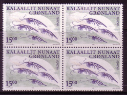 GRÖNLAND MI-NR. 368 POSTFRISCH(MINT) 4er BLOCK EUROPA 2001 WASSER KRILL - 2001