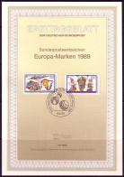 DEUTSCHLAND MI-NR. 1417-1418 O ERSSTAGSBLATT EUROPA 1989 KINDERSPIELE PUPPENTHEATER - 1989