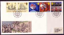 GROSSBRITANNIEN MI-NR. 1400-1404 FDC EUROPA 1992 ENTDECKUNG AMERIKAS SOMMEROLYMPIADE BARCELONA - 1992