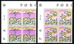 FÄRÖER MI-NR. 134-135 POSTFRISCH(MINT) 4er BLOCK EUROPA 1986 NATUR- Und UMWELTSCHUTZ FISCH - 1986
