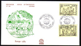 ANDORRA FRANZÖSISCH MI-NR. 399-400 FDC EUROPA 1989 - KINDERSPIELE - 1989