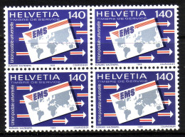 SCHWEIZ UPU MI-NR. 15 POSTFRISCH(MINT) 4er BLOCK EXPRESS MAIL SERVICE (EMS) 1989 - U.P.U.