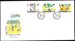 GUERNSEY MI-NR. 449-451 FDC EUROPA 1989 - KINDERSPIELE - 1989