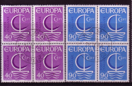 ITALIEN MI-NR. 1215-1216 GESTEMPELT(USED) 4er BLOCK EUROPA 1966 SEGEL - 1966