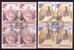 LIECHTENSTEIN MI-NR. 816-817 GESTEMPELT(USED) 4er BLOCK EUROPA 1983 GROSSE WERKE HILDEGARD VON BINGEN - 1983