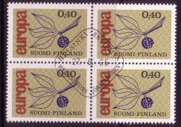 FINNLAND MI-NR. 608 O 4er BLOCK EUROPA 1965 - ZWEIG - 1965