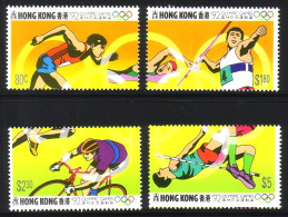 HONGKONG MI-NR. 645-648 POSTFRISCH(MINT) SOMMEROLYMPIADE BARCELONA 1992 LEICHTATHLETIK RADFAHREN SCHWIMMEN - Verano 1992: Barcelona